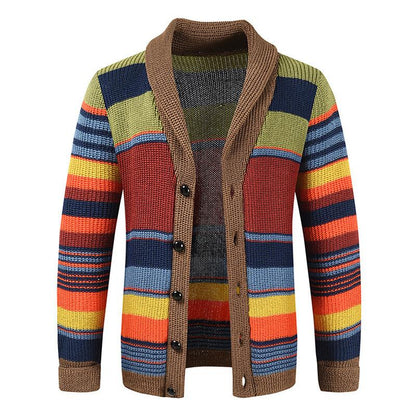 Marlon – Gestreifte Strickjacke mit Knopfleiste Herren