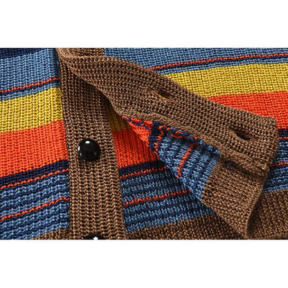 Marlon – Gestreifte Strickjacke mit Knopfleiste Herren