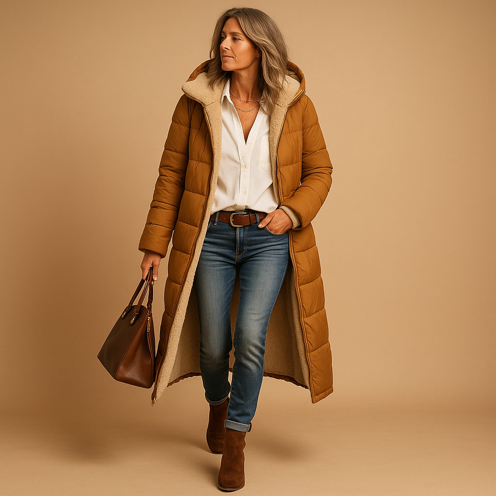 Helena – Langer Steppmantel Damen