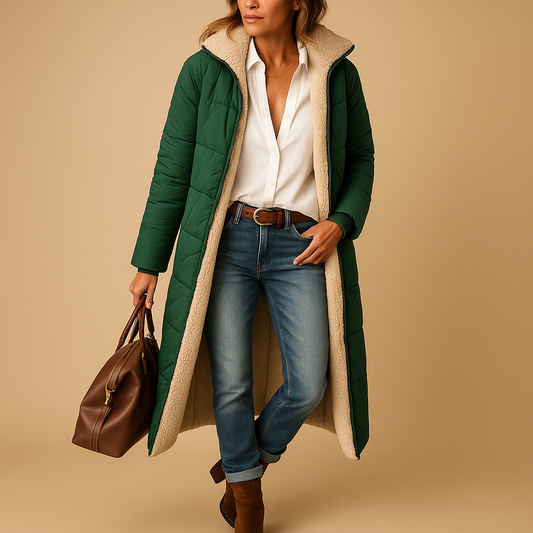 Helena – Langer Steppmantel Damen