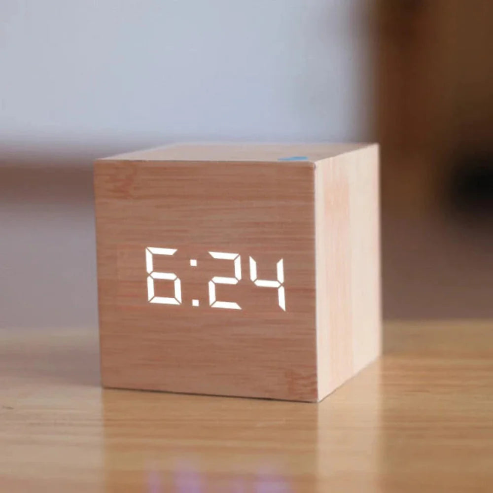 Compact Mini LED Digital Alarm Clock – Adjustable Brightness and Night Mode