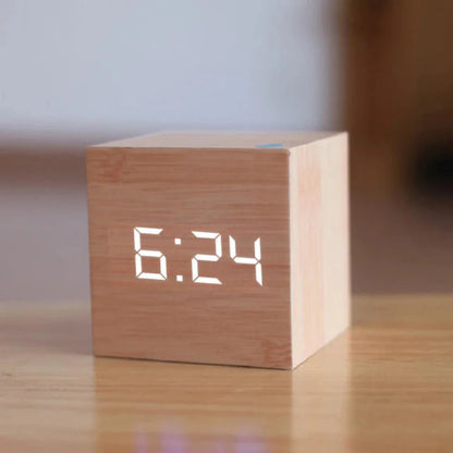 Compact Mini LED Digital Alarm Clock – Adjustable Brightness and Night Mode
