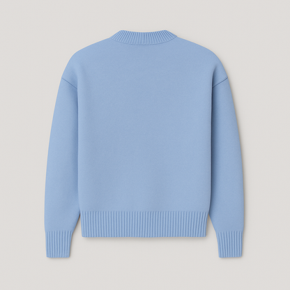 Adriana – Women's knit sweater with heart intarsia and round neckline