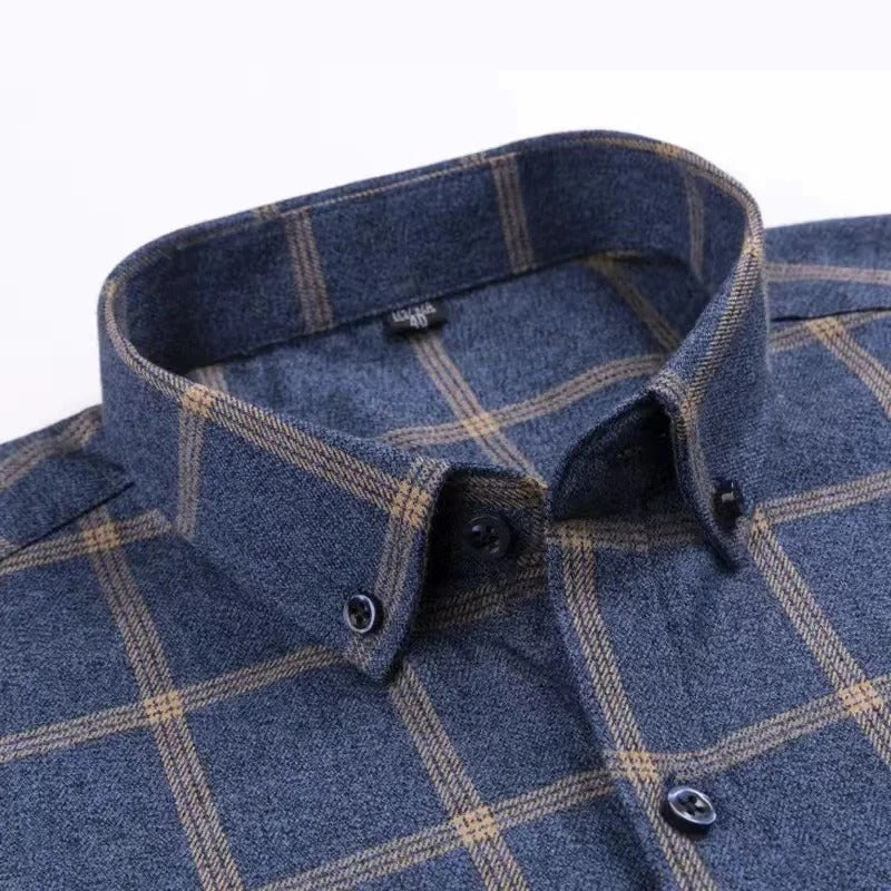 James – Classic Plaid Button-Up Shirt for Men