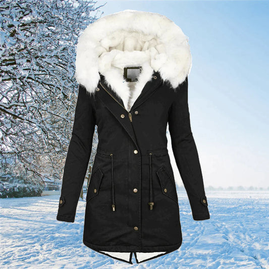 Mara – Winterparka Damen mit Kunstfellkapuze