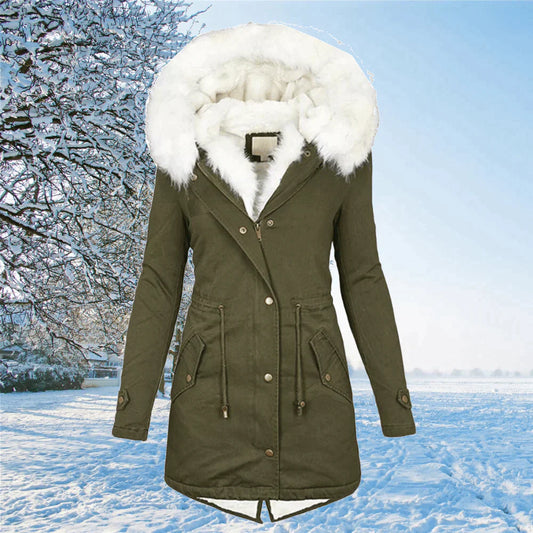 Mara – Winterparka Damen mit Kunstfellkapuze