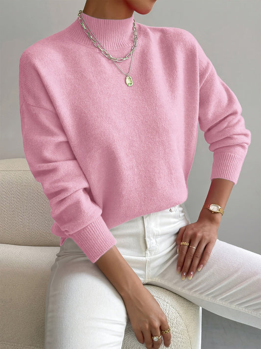 Clara - Damen Strickpullover mit Stehkragen