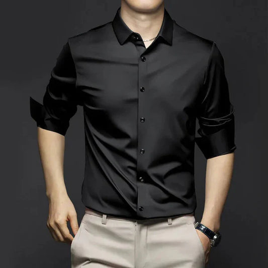 Noah - Herren Hemd Slim Fit mit Glanz-Effekt und Langarm