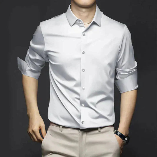 Noah - Herren Hemd Slim Fit mit Glanz-Effekt und Langarm