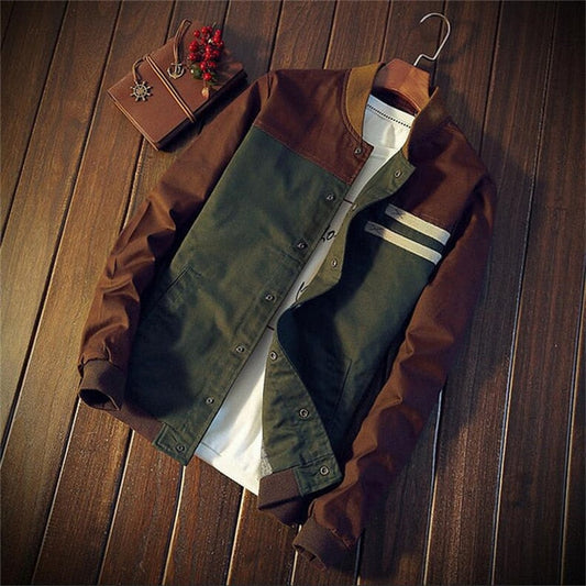 Finn - Herren Collegejacke lässig mit Knöpfen