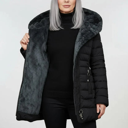 Lydia – Plush-Lined Asymmetrical Winter Puffer Coat for Women