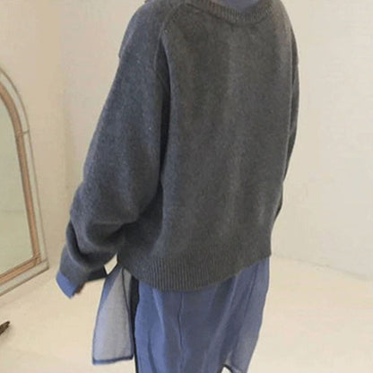Isabella - Asymmetrischer Damen Cardigan mit Knopfleiste