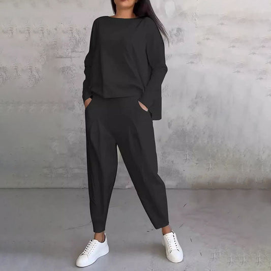 Elena - Damen Zweiteiler Set mit Longsleeve und Hose