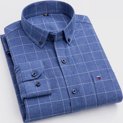James – Classic Plaid Button-Up Shirt for Men