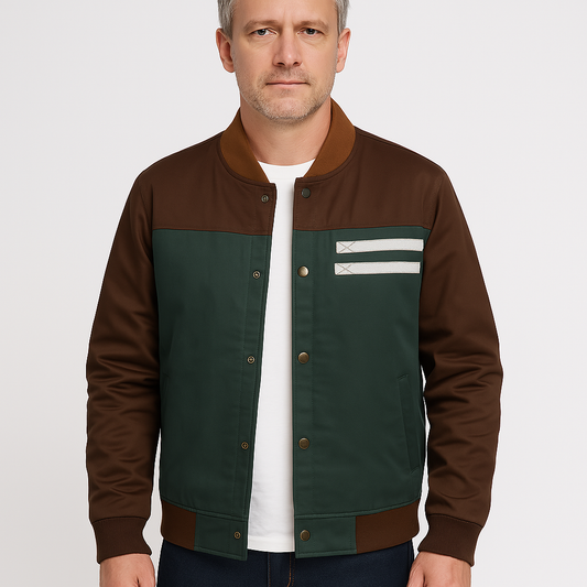 Finn - Herren Collegejacke lässig mit Knöpfen