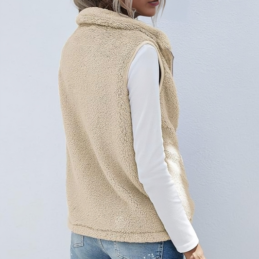 Mila – Damen Fleece-Weste ohne Ärmel mit Stehkragen