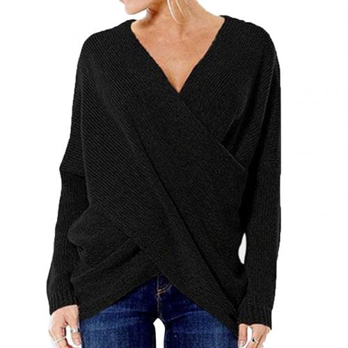 Elena - Strickpullover mit Wickeloptik und V-Ausschnitt Damen