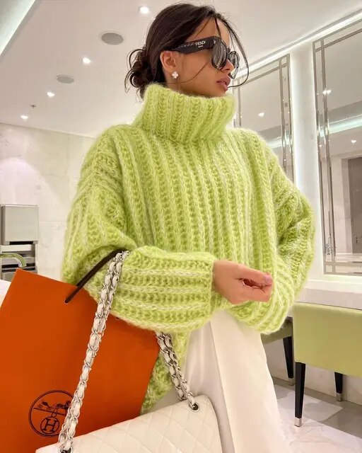 Liv – Damen Strickpullover mit Rollkragen und weitem Schnitt