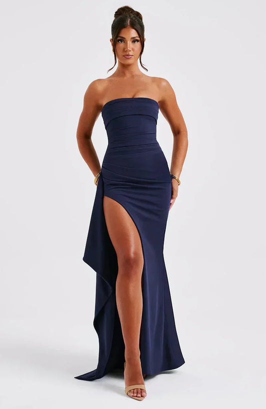 Amelia - Damen Abendkleid mit Schlitz und Bandeau-Design